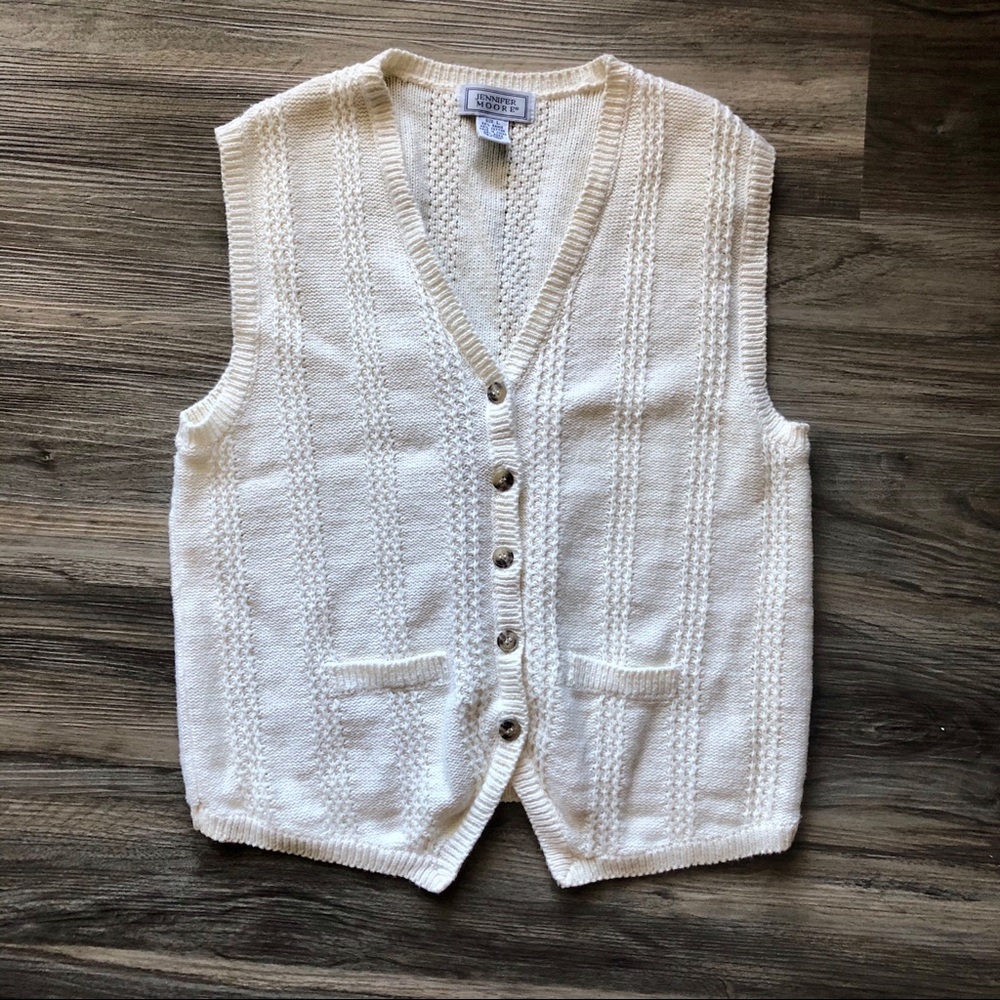 Jennifer Moore Button Down Sweater Vest